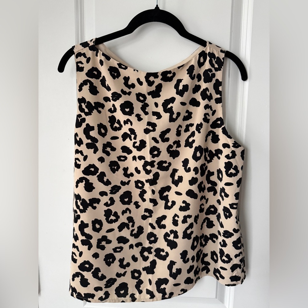 Abercrombie & Fitch Leopard Print Tank Top - Black and Tan